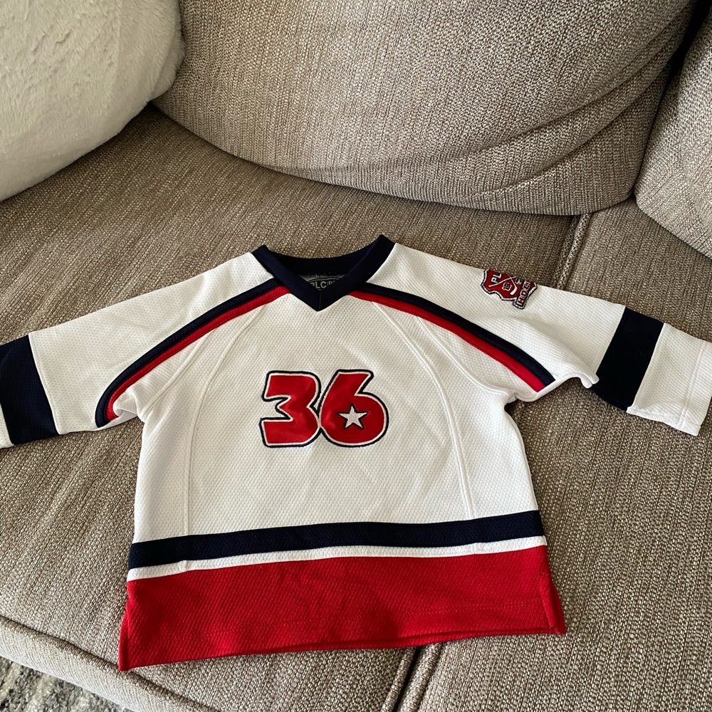 PLC Place Red and White Athletic Jersey